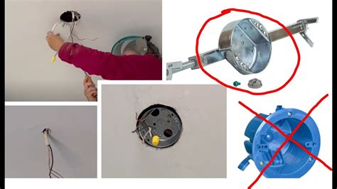 how to install electrical box for exterior light fixture|replacing a ceiling electrical box.